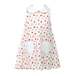 The Proper Peony Baby Toddler Girl Strawberry Print Peter Pan Collar Dress 24m